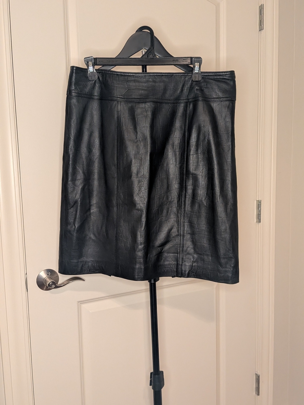 Anne Klein Black Leather Skirt